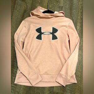 Under Armour Blush Pink Pullover Hoodie with Dark Gray Logo